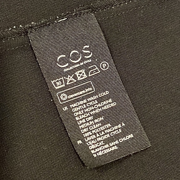 COS Black Laser Cut high low Ruffle Tunic top size 2 - Picture 9 of 12